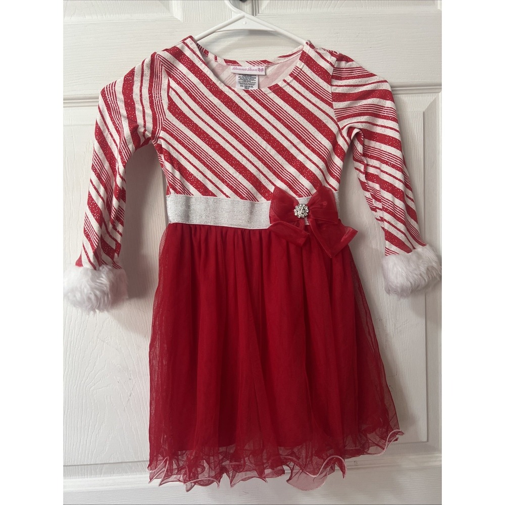 Bonnie Jean Girl's Christmas Holiday Dress - Candy Cane Striped Size 5